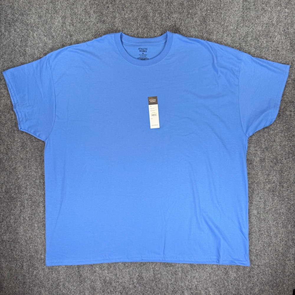 Athletic Works Men's 4XL Blue Short Sleeve Crew Neck T-Shirt 100% Cotton NWT